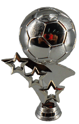 FIGURA D018S DE FÚTBOL - BALÓN DE PLATA 9xH*13 cm