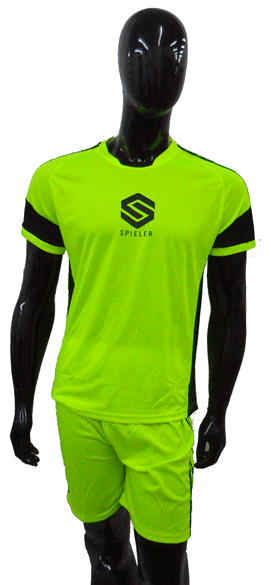 Uniforme Spieler de adulto - Amarillo neón con rayas color negro en y pantalón amarillo neón con rayas negras.