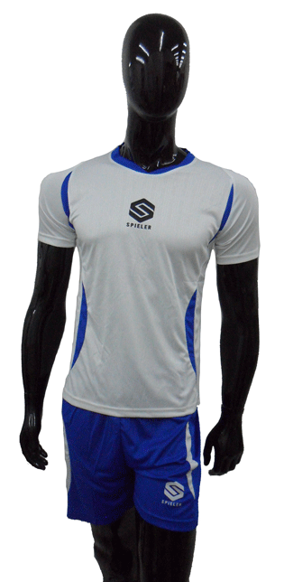 Uniforme Spieler de adulto - Camisa blanca con rayas azules y pantalón azul con rayas blancas