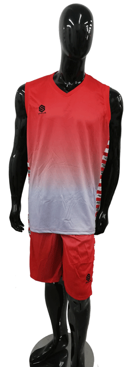 UNIFORME DE BALONCESTO - ROJO CON GRIS