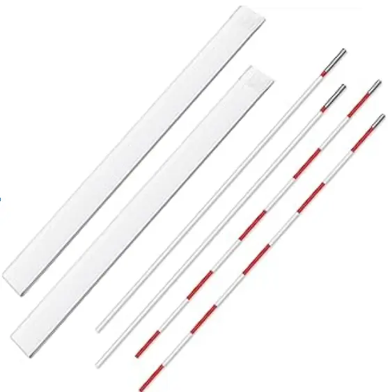 KIT DE ANTENAS DE VOLEIBOL - 2 POSTES SUPERIORES CON RAYAS Y DOS POSTES INFERIORES DE FIBRA DE CARBONO + 2 SOBRES DE VINIL CON VELCRO