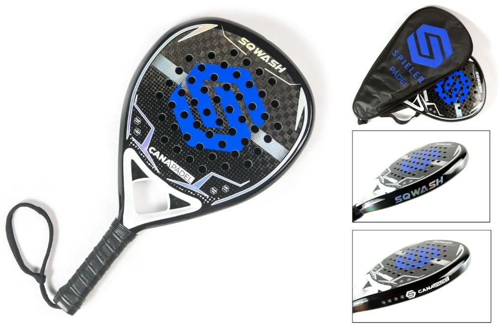 RAQUETA SQWASH  DE PADEL CON MALETA - 18K CARBON, FRAME CARBON TECH, EVA PRO, 360g +/-10g