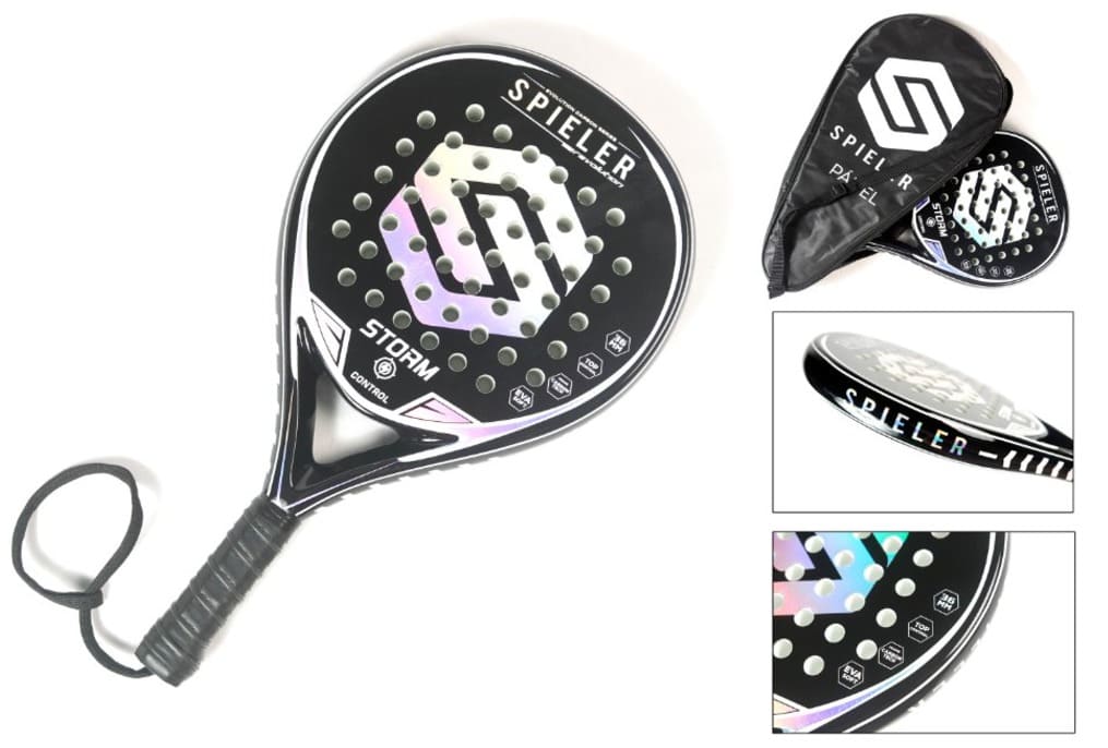 RAQUETA STORM DE PADEL CON MALETA - FRAME CARBON TECH, 36MM, EVA SOFT,  100% CARBÓN, 360g +/-10g