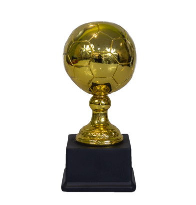 ESCULTURA S11C DE FÚTBOL - BALÓN EN BASE COLOR NEGRO 