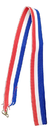 [LAN-01] CINTA PARA MEDALLAS - TRICOLOR (ROJO, AZUL Y BLANCO)