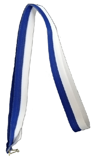 [LAN-02] CINTA PARA MEDALLAS - BICOLOR (AZUL Y BLANCO)