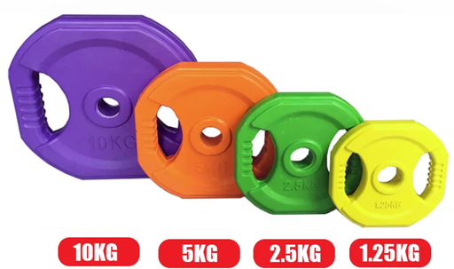 [SPIE-GX24-2.5KG] DISCO DE 2.5kg PARA ALZAR PESAS DE HIERRO FORRADOS DE POLIURETANO CON AGARRES TEXTURIZADOS