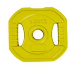 [SPIE-GX24-1.25KG] DISCO DE 1.25Kg PARA ALZAR PESAS DE HIERRO FORRADOS DE POLIURETANO CON AGARRES TEXTURIZADOS
