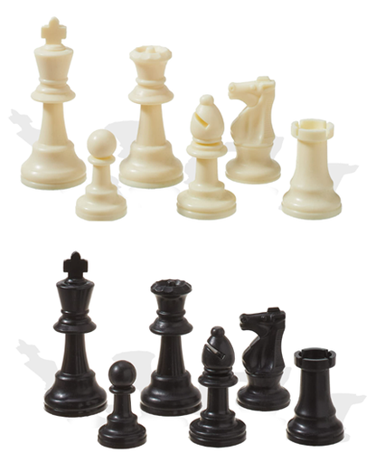 [SPIE-CN-PZS] SET DE PIEZAS DE AJEDREZ ESTÁNDAR KING 3.75" (BLANCAS Y NEGRAS)