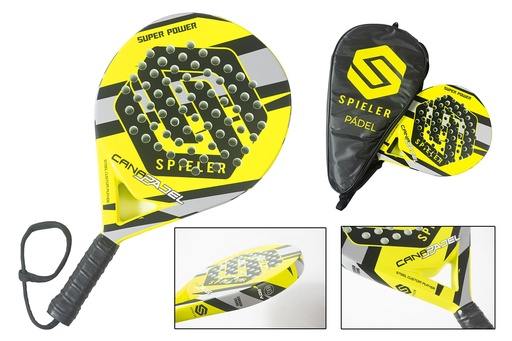 RAQUETA SUPER POWER DE PADEL CON MALETA - CARBON FRAME, 38ADV, 50% CARBÓN, 360g +/-10g