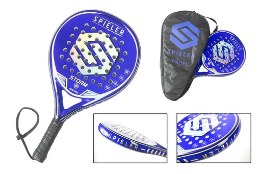 RAQUETA STORM DE PADEL CON MALETA - FRAME CARBON TECH, 36MM, EVA SOFT,  100% CARBÓN, 360g +/-10g