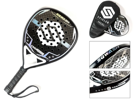RAQUETA SQWASH  DE PADEL CON MALETA - 18K CARBON, FRAME CARBON TECH, EVA PRO, 360g +/-10g